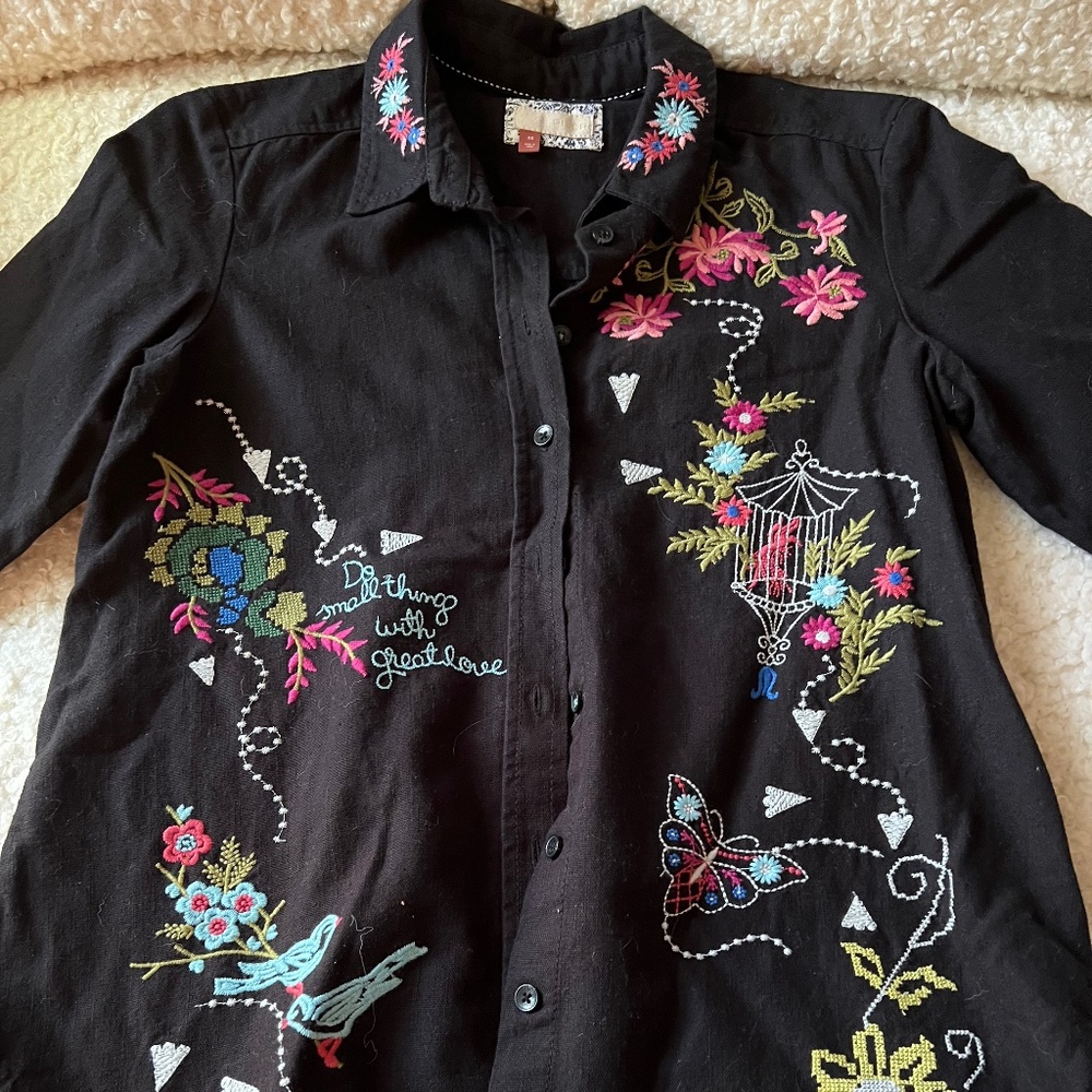 Pilcro Embroidered Western Buttondown Short - Gently Worn - XS